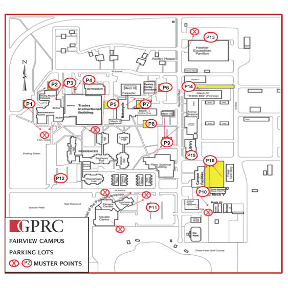 Fairview Campus muster area map