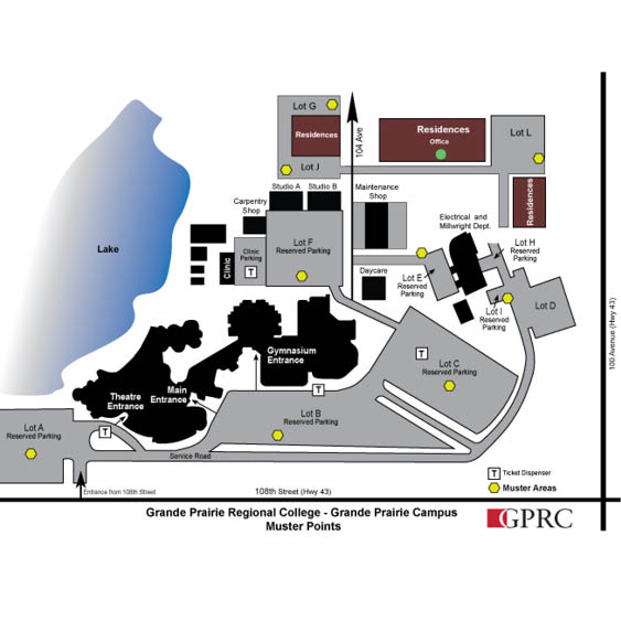 Grande Prairie campus muster area map